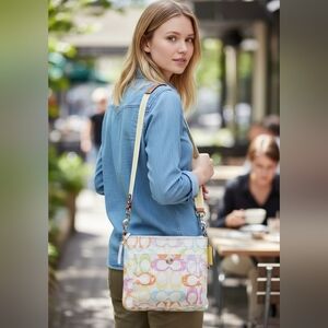 Coach Y2K Scribble Multicolor Crossbody Bag ~ EUC